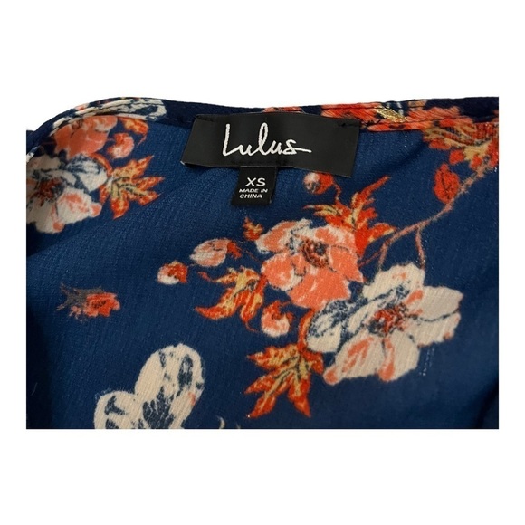 Lulus Divine Days Navy Blue Floral Wrap Maxi Dress XS - Picture 10 of 14